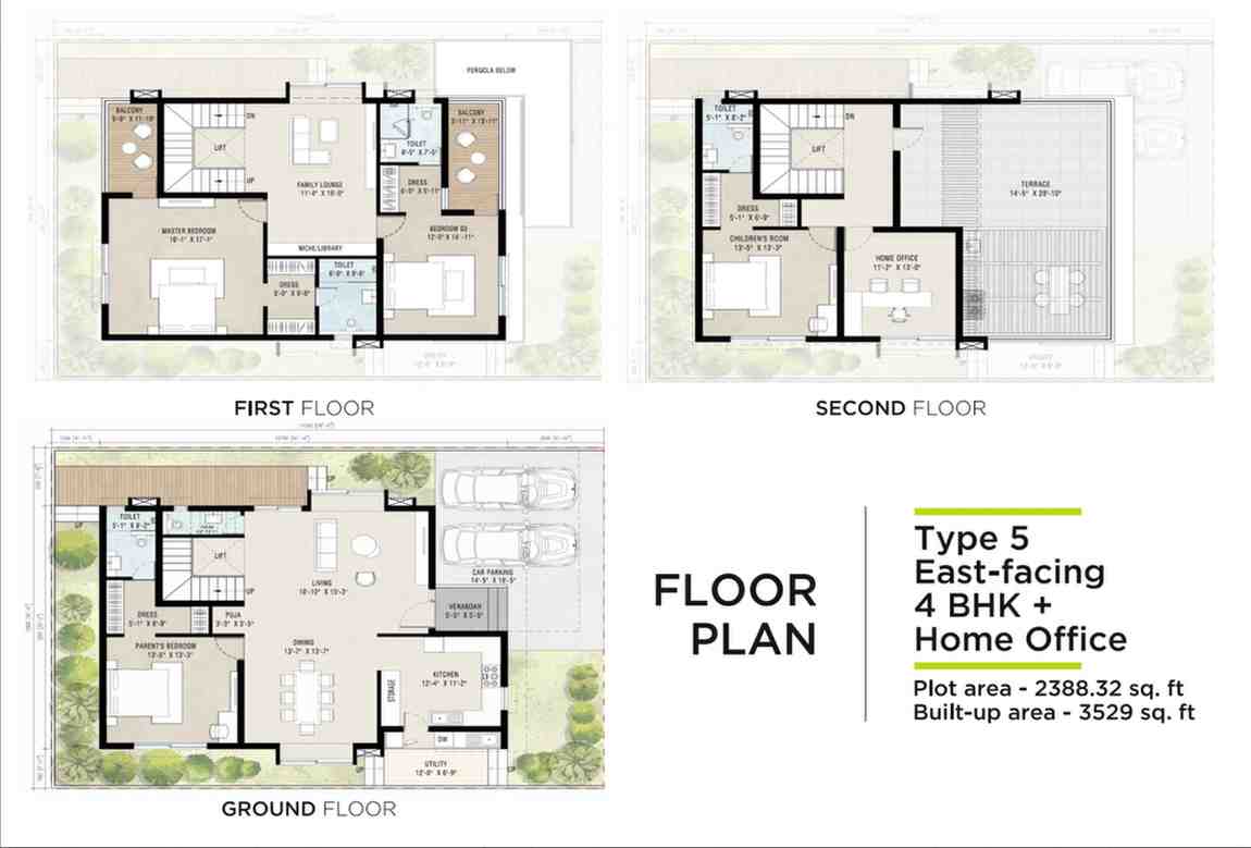 5BHK - 3529 sq. ft floor plan